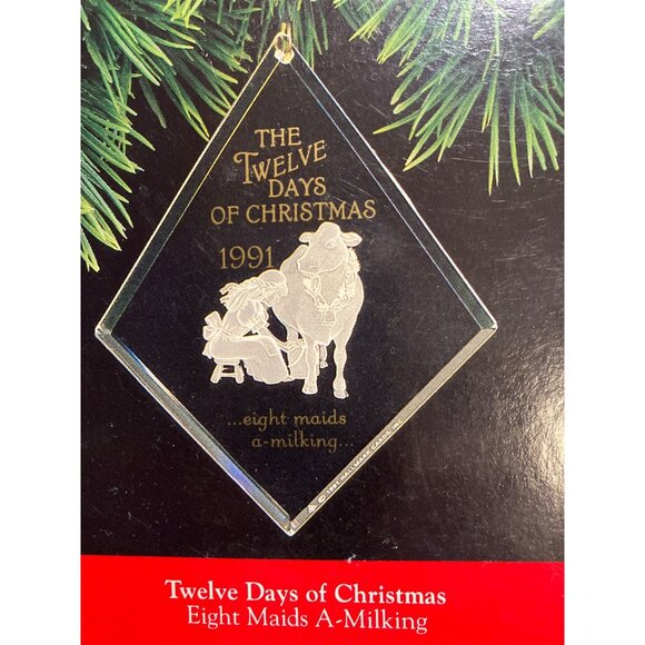 Hallmark Keepsake Ornament 1991 Twelve Days Of Christmas Eight Maids A-Milking A - Picture 2 of 10